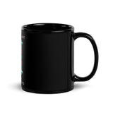 Black Glossy Mug "Those Who Wait" Hourglass