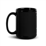 Black Glossy Mug "Those Who Wait" Hourglass