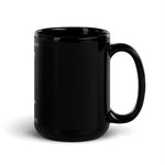 Black Glossy Mug "Those Who Wait" Hourglass